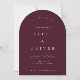 Convites Casamento Moderno do Arch do Maroon Burgundy