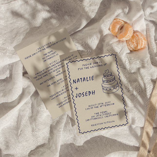 Convites Casamento Moderno Do Bolo De Letra De Faculdade Du (Criador carregado)