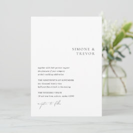 Convites Casamento Moderno do Código QR Branco e Preto Limp