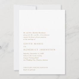 Convites Casamento Moderno do Código QR Dourado Minimalista