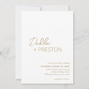 Convites Casamento Moderno do Código QR Dourado mínimo