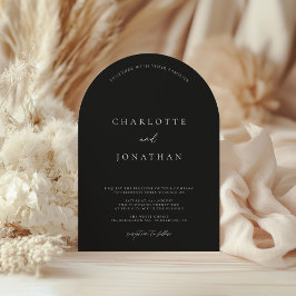 Convites Casamento Moderno do Código QR Minimalista Negro