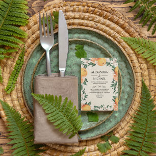 Convites Casamento Moderno do Flor Laranja Laranja Laranja