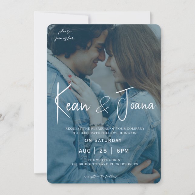 Convites Casamento Moderno do Monograma Elegante (Frente)