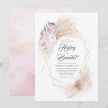 Casamento Moderno do Rei Rosa Protea e Pampas Gras