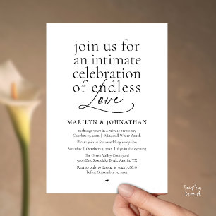 Convites Casamento Moderno e Elegante, Amor Sem Fim, Recepç