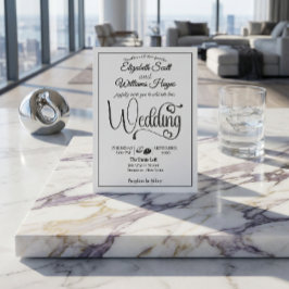 Convites Casamento Moderno e Elegante com Código QR e Foto
