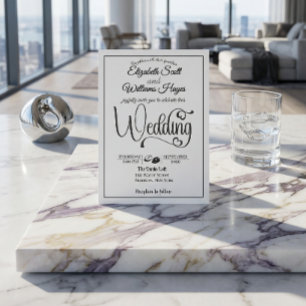 Convites Casamento Moderno e Elegante com Código QR e Foto