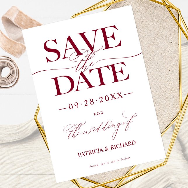 Convites Casamento Moderno e Elegante para Salvar a Data Nã (Criador carregado)