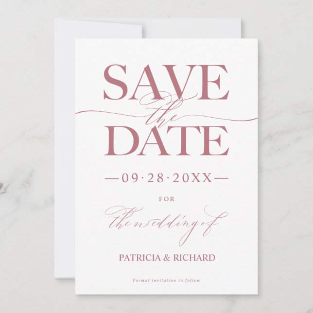 Convites Casamento Moderno e Elegante Save The Date Sem Fot (Frente)