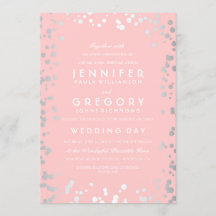 Casamento Moderno e Elegante Silver Confetti Rosa