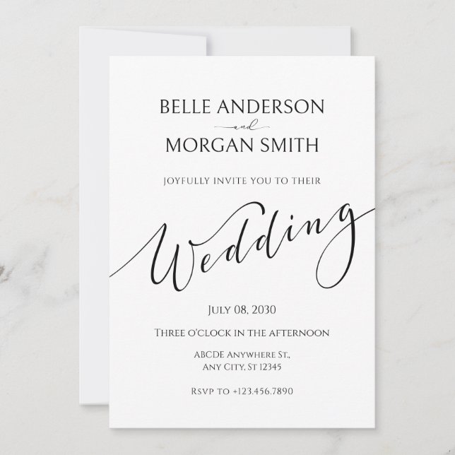 Convites Casamento moderno e minimalista simples (Frente)