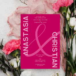 Convites Casamento Moderno e Ousado em Magenta