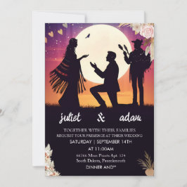 Convites Casamento moderno e ruidoso da noiva Bodho