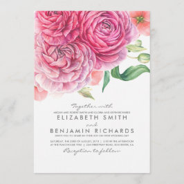 Convites Casamento Moderno Elegante Botânico Floral de Wate