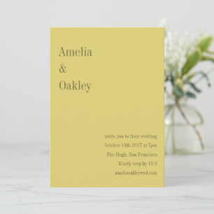 Convites Casamento Moderno Elegante Chic Amarelo Suave Mini