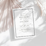 Convites casamento moderno elegante com quadro negro<br><div class="desc">tema de casamento preto e branco com uma elegante moldura. O texto e as cores podem ser personalizados para corresponder ao tema do seu casamento.</div>