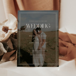 Convites Casamento Moderno Elegante com Tipografia Negrito