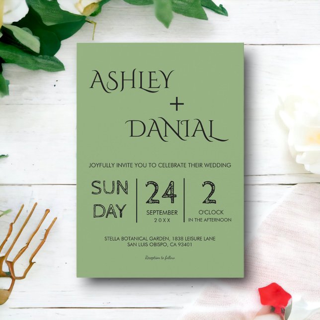 Convites Casamento Moderno Elegante da Caligrafia Mínima (Criador carregado)