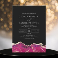 Casamento Moderno Elegante de Agate Dourado Rosa-Q