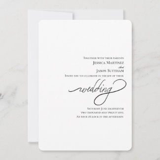 Convites Casamento Moderno Elegante De Script Manuscrito