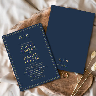 Convites Casamento Moderno Elegante Dourado e  Minimalista 