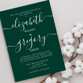 Convites Casamento Moderno Elegante Emerald Green