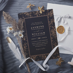 Convites Casamento Moderno Elegante Floral de Renda de Jard
