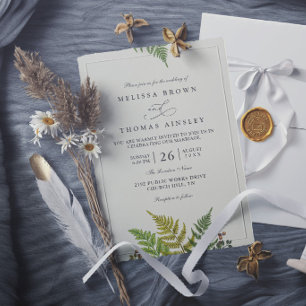 Convites Casamento Moderno Elegante Floresta de Samambaia R