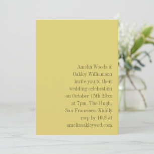 Convites Casamento Moderno Elegante Minimalista Amarelo