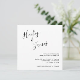 Convites Casamento Moderno Elegante Negro e Branco
