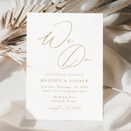 Convites Casamento Moderno Elegante Nós Fazemos Dourado Scr