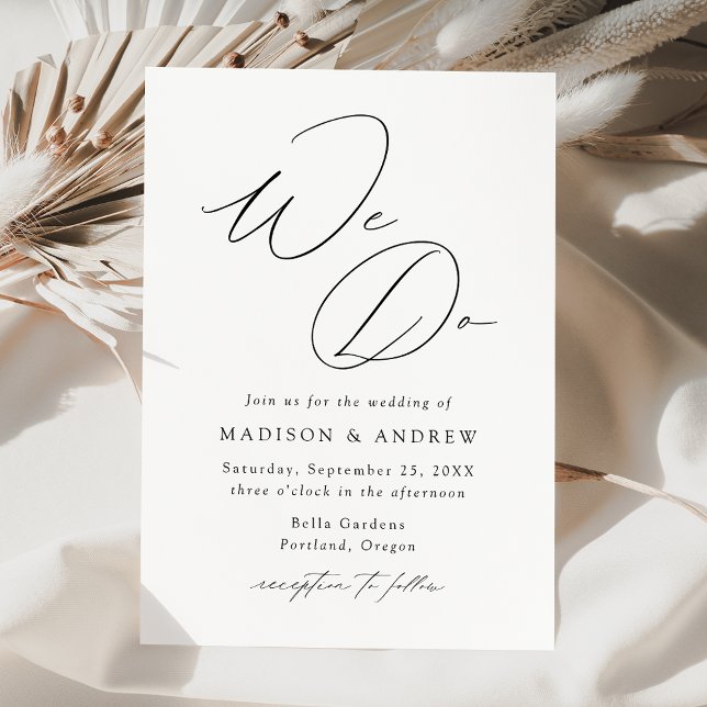Convites Casamento Moderno Elegante Nós Fazemos Script Pret (Criador carregado)