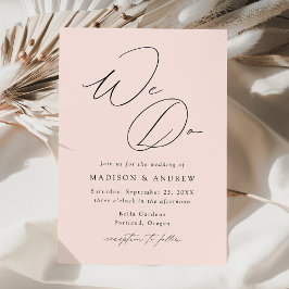 Convites Casamento Moderno Elegante Rosa Suave Nós Fazemos