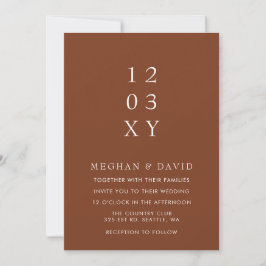 Convites Casamento Moderno Elegante Rustic Terracotta Simpl