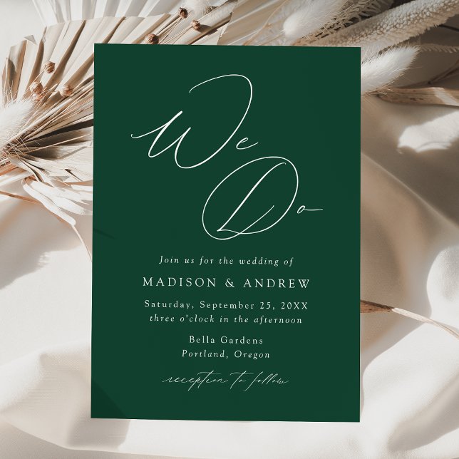 Convites Casamento Moderno Elegante Verde Nós Fazemos (Criador carregado)