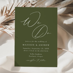 Convites Casamento Moderno Elegante Verde Oliva Nós Fazemos