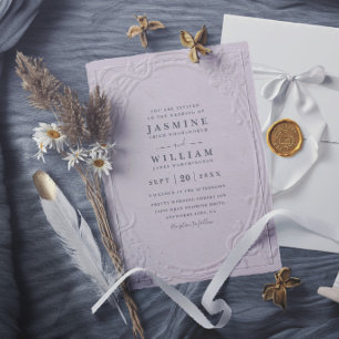 Convites Casamento Moderno Elegante Vintage Embutido Orname