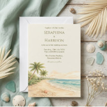 Casamento Moderno em Destino de Praia com Aquarela