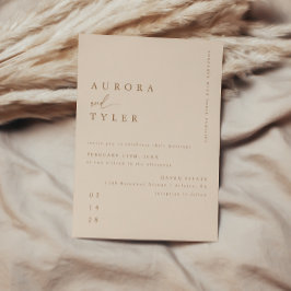 Convites Casamento Moderno em Letra Beige