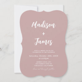 Convites Casamento Moderno em Rosa Poeirento