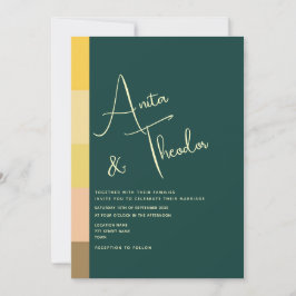 Convites Casamento Moderno Esmeralda Verde