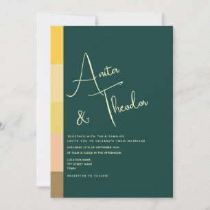 Convites Casamento Moderno Esmeralda Verde