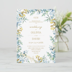 Convites Casamento Moderno Eucalipto Verde Salvia Rústico