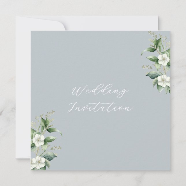 Convites Casamento Moderno Eucalyptus (Frente)