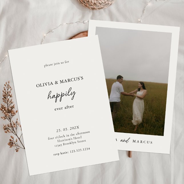 Convites Casamento Moderno Felizes para Sempre (Criador carregado)