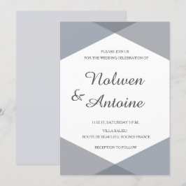 Convites Casamento moderno geométrico geométrico da cinza L