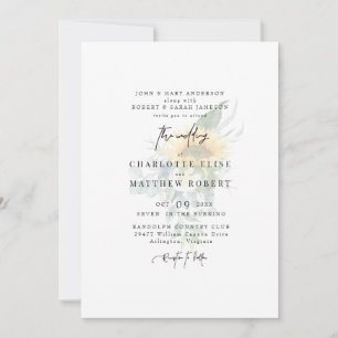 Convites Casamento Moderno Girassol Abafado Light Sage