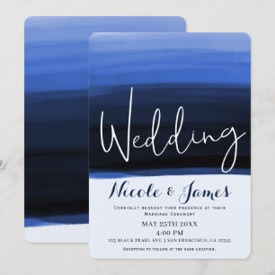 Convites Casamento Moderno Glam com Tons de Azul Água do Oc