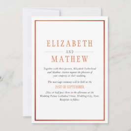 Convites Casamento Moderno Laranja-Laranja-Cor-de-Cobre Bra